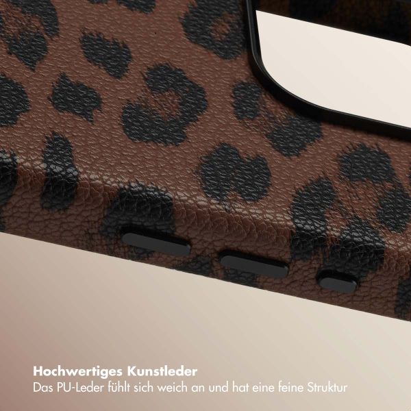 Selencia Sabi Backcover Leopardenmuster mit MagSafe Apple iPhone 15 Pro - Mocha Brown