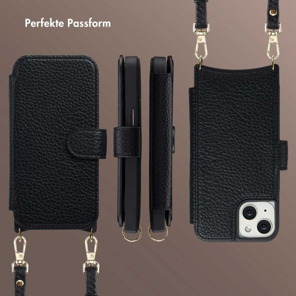 Selencia Riva Bookcase mit MagSafe und Handgelenkband Apple iPhone 14 / 13 - Schwarz