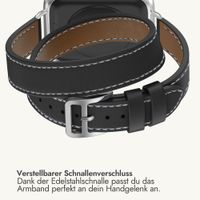 Selencia Élan Double strap Armband für Apple Watch | 38/40/41/42 mm - Schwarz