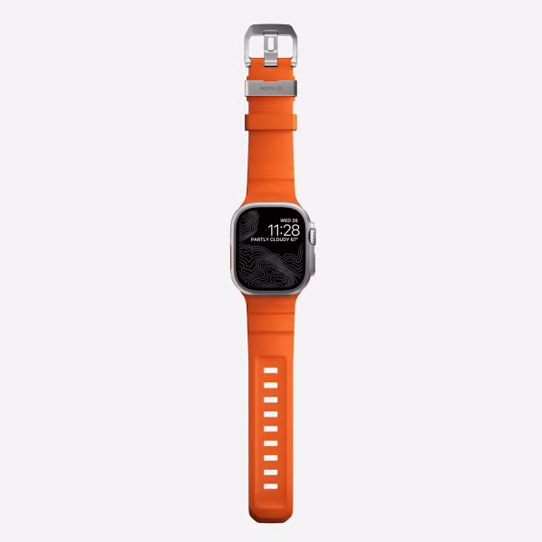 Nomad Rocky Point Armband für das  Apple Watch Series 1 t/m 11 / SE / Ultra (44/45/46/49 mm) - Magma