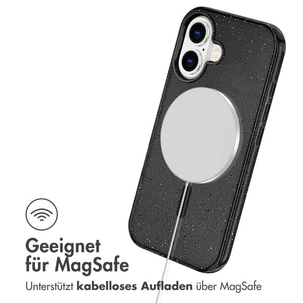 imoshion Sparkle Back Cover mit MagSafe für das Apple iPhone 16 - Glitzer Schwarz