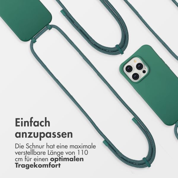 imoshion Color Backcover mit abnehmbarem Handykette und MagSafe Apple iPhone 14 Pro - Dunkelgrün