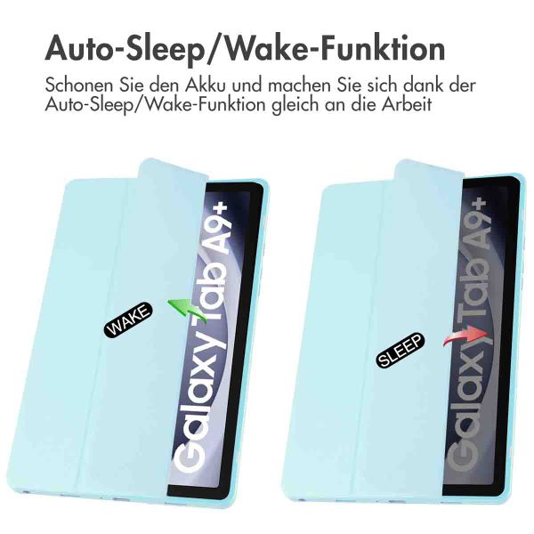 imoshion Trifold Hardcase Klapphülle Samsung Galaxy Tab A9 Plus - Hellblau