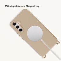 Selencia Rivièra Backcover mit MagSafe mit abnehmbaren Haken Samsung Galaxy A34 (5G) - Milky Latte