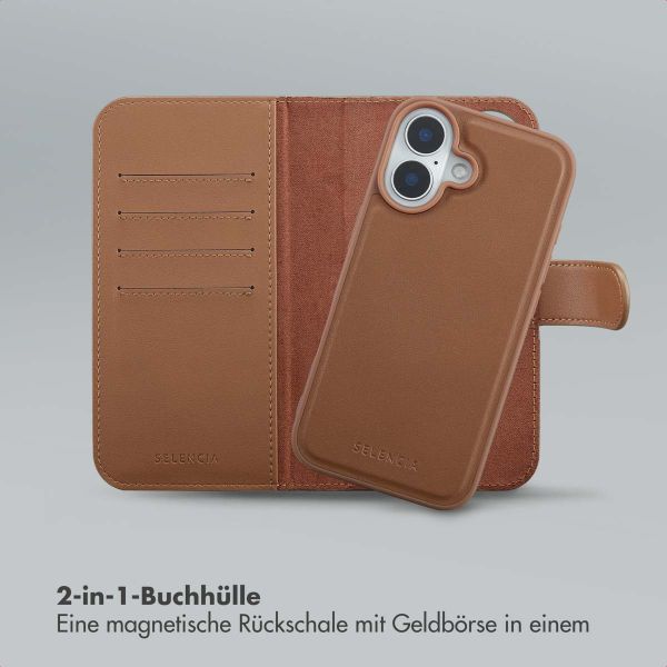 Selencia Olyn Abnehmbare Bookcase mit MagSafe Apple iPhone 16 - Braun