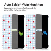 imoshion Design Trifold Klaphülle Apple iPad 11 (2025) 11 Zoll A16 / iPad 10 (2022) 10.9 Zoll - Cherry Check