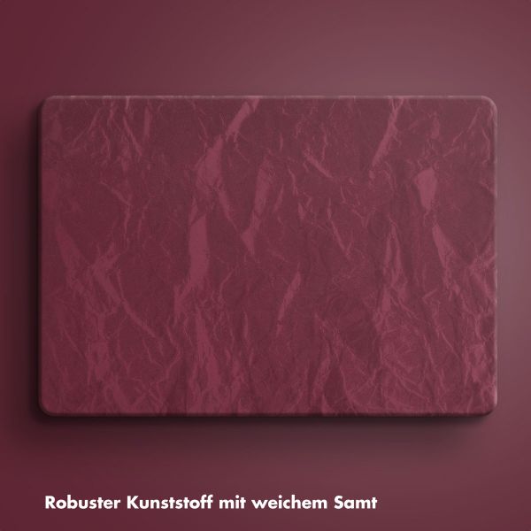 Selencia Cover mit Samtoberfläche für das MacBook Pro 14 Zoll (2021 / 2023 M3 chip / 2024 M4 chip) - A2442 / A2779 / A2918 / A3112 / A3185 / A3401 - Dunkelrot