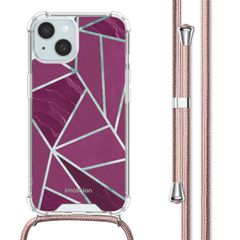 imoshion Design Hülle mit Band Apple iPhone 15 - Bordeaux Graphic