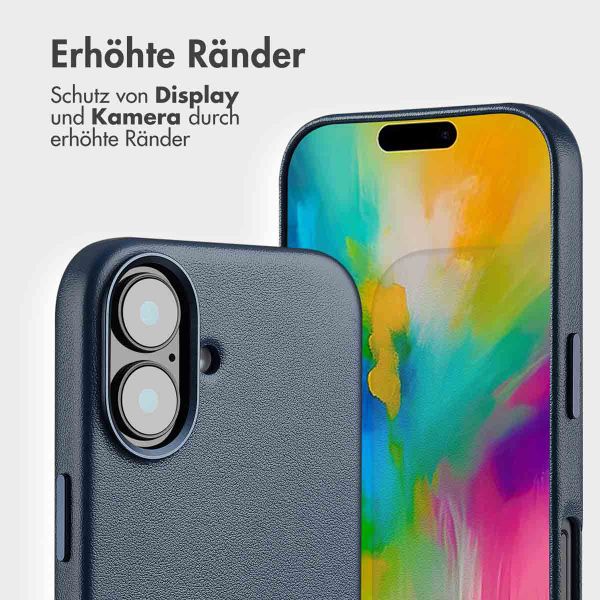 Accezz 2-in-1 Klapphülle aus Leder mit MagSafe für das Apple iPhone 16 - Nightfall Blue