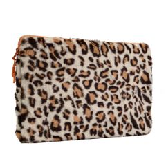 imoshion Fluffy Laptop Hülle 13-14 Zoll - Laptop Sleeve - Leopard Orange