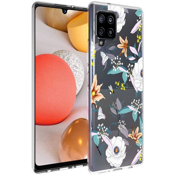 imoshion Design Hülle Samsung Galaxy A42 - Blume - Weiß