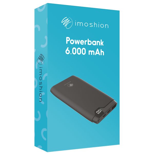 imoshion Powerbank - 6000 mAh - Schnelles Aufladen - Schwarz