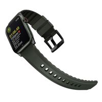 Uniq Linus AiroSoft™ Silikonarmband für das  Apple Watch Series 1 t/m 11 / SE / Ultra (44/45/46/49 mm) - Moss Green