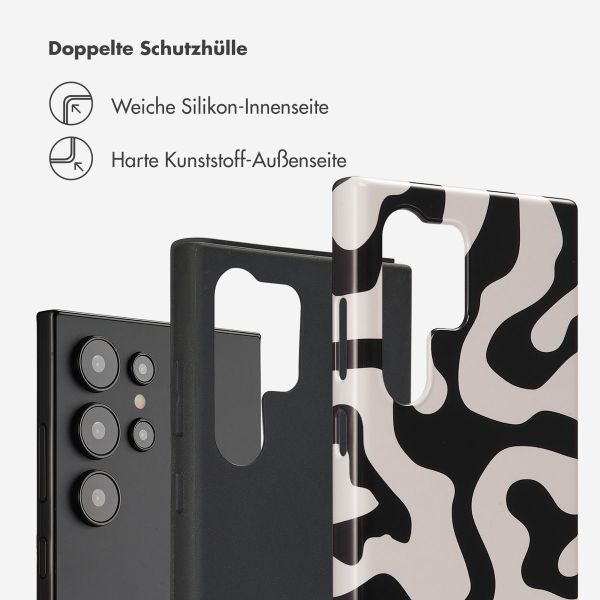 Selencia Vivid Back Cover Samsung Galaxy S24 Ultra - Art Wave Black