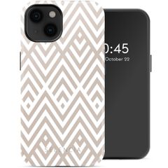 Selencia Vivid Tough Back Cover mit MagSafe für das iPhone 14 - Beige Zigzag