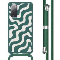 imoshion SilikonHülle design mit Band Samsung Galaxy S20 FE - Petrol Green Groovy