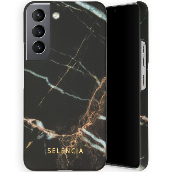 Selencia Maya Fashion Backcover für das Samsung Galaxy S22 - Marble Black