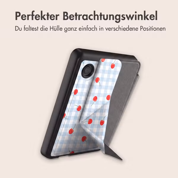 imoshion Design Klappbare Klapphülle Kobo Clara Colour / BW - Cherry Check