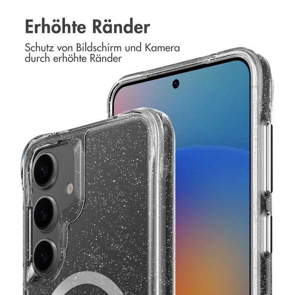 imoshion Klare Glitter Backcover mit MagSafe Samsung Galaxy S25 Plus - Silber