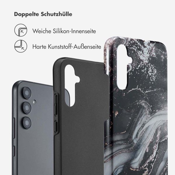 Selencia Vivid Back Cover für das Samsung Galaxy A34 (5G) - Chic Marble Black