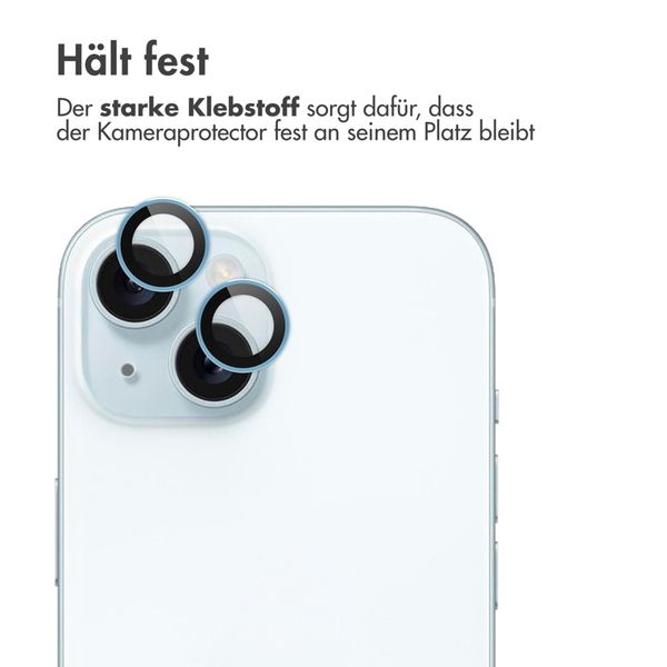 imoshion 2er-Pack Objektivschutz für Kamera für das Apple iPhone 15 / 15 Plus - Blue