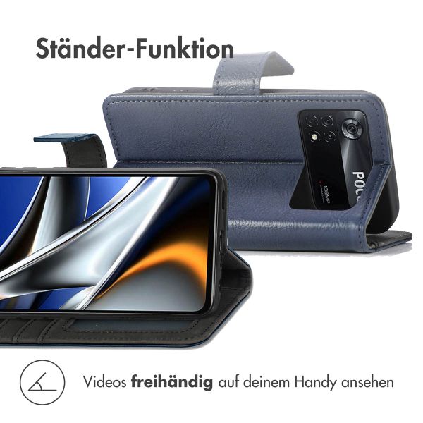 imoshion Luxuriöse Klapphülle Xiaomi Poco X4 Pro 5G - Dunkelblau