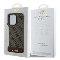 Guess Bottom Stripe 4G Back Cover für das iPhone 16 Pro - Braun