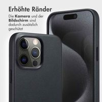 Accezz 2-in-1 Klapphülle aus Leder mit MagSafe für das iPhone 15 Pro Max - Onyx Black