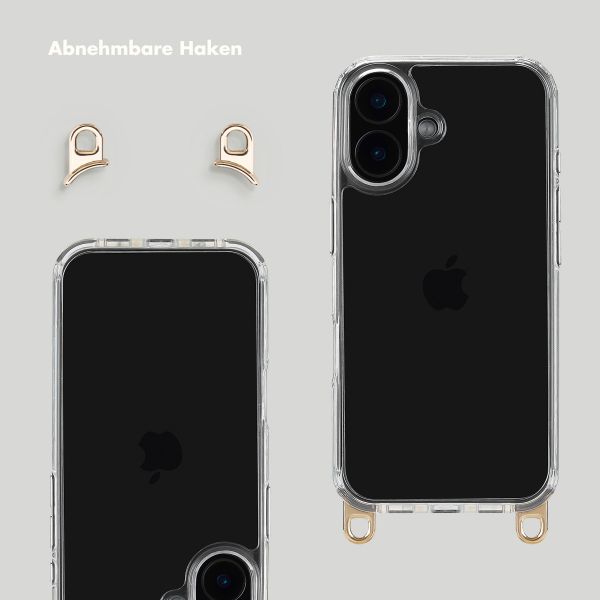 Selencia Backcover mit abnehmbaren Haken Apple iPhone 16 - Transparent