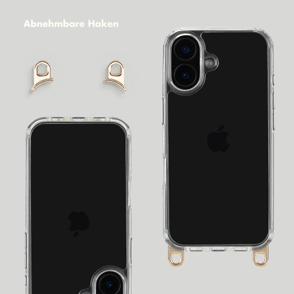 Selencia Back Cover mit abnehmbaren Haken für das iPhone 16 - Transparent