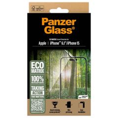 PanzerGlass ﻿Ultra Wide Fit Recycelter Antibakterieller Screen Protector Matrix inkl. Applikator für das Apple iPhone 16