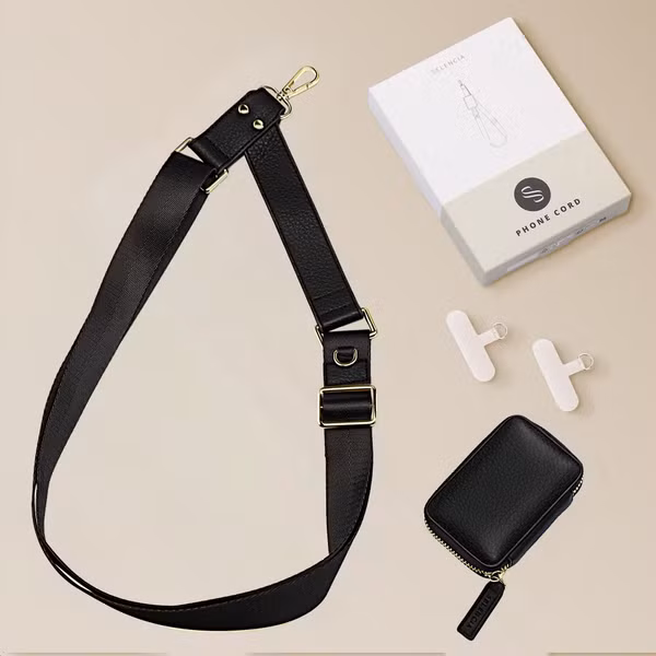 Selencia Handykette mit kleiner Tasche - Midnight Black