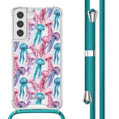 imoshion Design Hülle mit Band Samsung Galaxy S22 Plus - Jellyfish Watercolor
