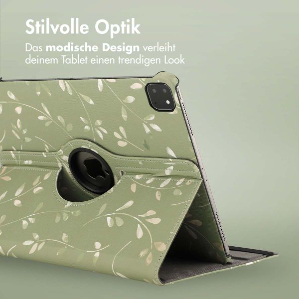 imoshion 360° drehbare Design Klapphülle Apple iPad Air 13 Zoll (2025) M3 / (2024) M2 - Green Flowers