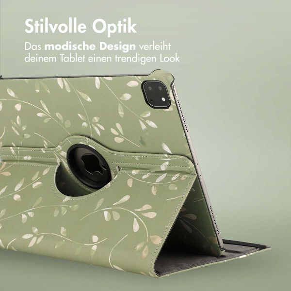 imoshion 360° drehbare Design Klapphülle iPad Air 13 Zoll (2025) M3 / (2024) M2 - Green Flowers