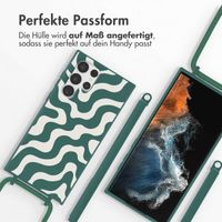 imoshion SilikonHülle design mit Band Samsung Galaxy S22 Ultra - Petrol Green Groovy