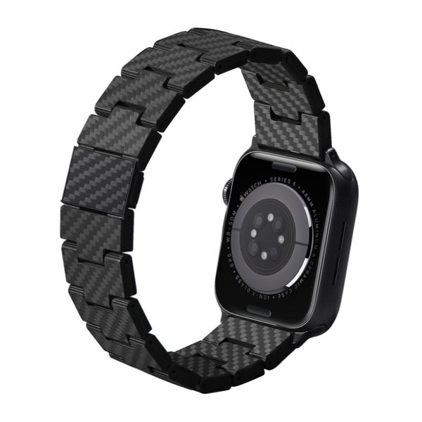 Pitaka Carbonfaser Armband für Apple Watch | 44/45/46/49 mm - Retro Carbon Black