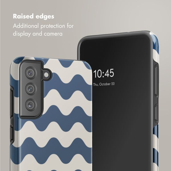 Selencia Vivid Back Cover Samsung Galaxy S21 FE - Wave Vibes Classic Blue