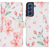 imoshion Design TPU Klapphülle Samsung Galaxy S21 FE - Blossom Watercolor White