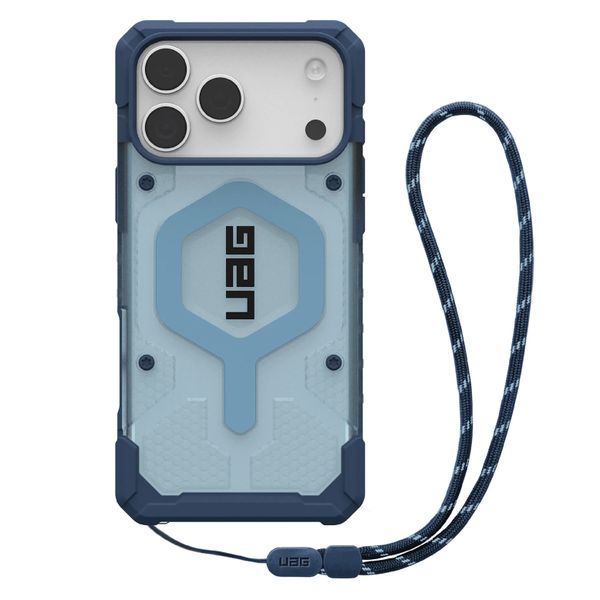 UAG Pathfinder Clear MagSafe Back Cover mit Lanyard Apple iPhone 17 Pro - Clear / Blue Lanyard