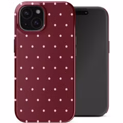 Selencia Vivid Rückabdeckung mit MagSafe Apple iPhone 15 - Happy Dots Burgundy