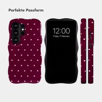 Selencia Vivid Wavy Backcover mit MagSafe Samsung Galaxy S26 Ultra - Happy Dots Burgundy