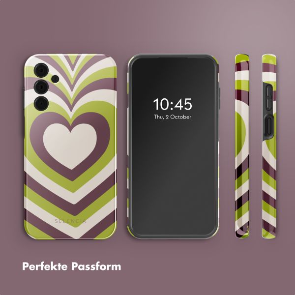 Selencia Vivid Back Cover Samsung Galaxy A15 (5G) - Double Hearts Plum Fern