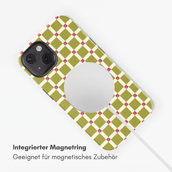 Selencia Vivid Rückabdeckung mit MagSafe Apple iPhone 13 - Check This Olive