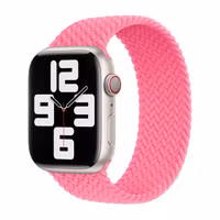 Apple Geflochtenes Solo Loop für  Apple Watch Series 1 - 9 / SE (38/40/41 mm) | Series 10 / 11 (42 mm) - Größe 4 - Flamingo
