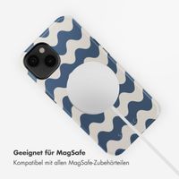 Selencia Vivid Tough Back Cover mit MagSafe für das iPhone 14 - Wave Vibes Classic Blue