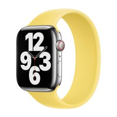 Apple Silikon Solo Loop für  Apple Watch Series 1 - 9 / SE (38/40/41 mm) | Series 10 / 11 (42 mm) - Größe 2 - Lemon Zest