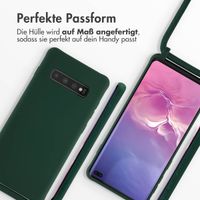 imoshion Silikonhülle mit Band für das Samsung Galaxy S10 Plus - Dunkelgrün