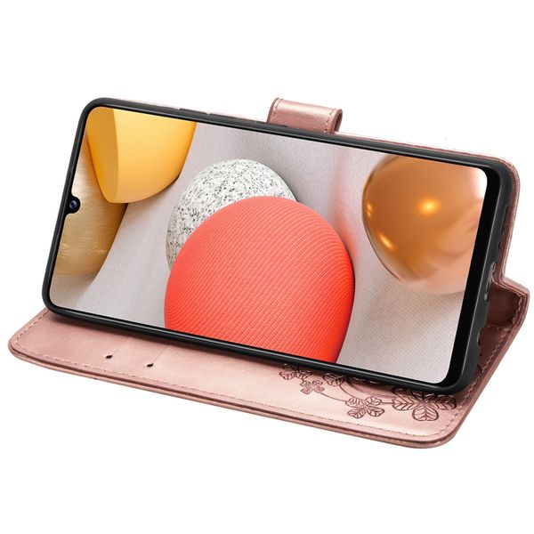 Kleeblumen Klapphülle Samsung Galaxy A42 - Roségold