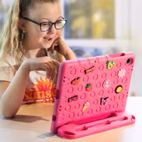 imoshion Kindersichere Schutzhülle mit abnehmbaren Ansteckern Samsung Galaxy Tab A11 Plus / A9 Plus - Rosa